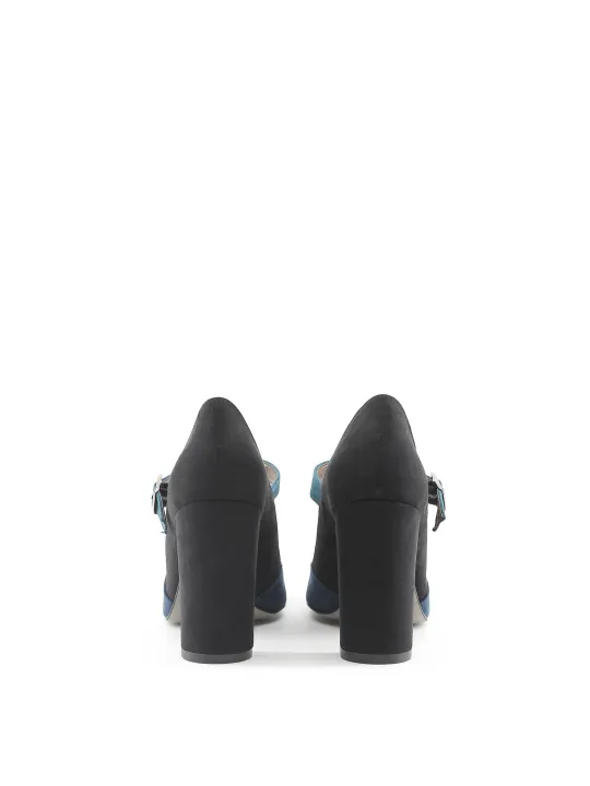 Schwarze blauwildleder High Heels GIORGIA