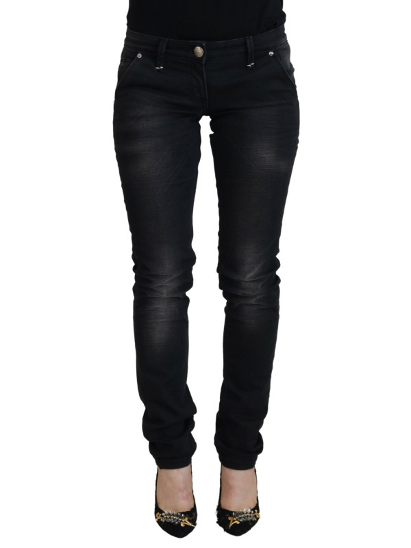 Jeans & Pants Sleek Black Washed Low Waist Skinny Jeans 460,00 € 8050246186084 | Planet-Deluxe