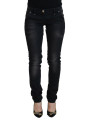 Jeans & Pants Sleek Black Washed Low Waist Skinny Jeans 460,00 € 8050246186084 | Planet-Deluxe