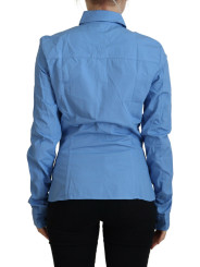 Tops & T-Shirts Elegant Blue Cotton Long Sleeve Polo Top 520,00 € 8050246186428 | Planet-Deluxe