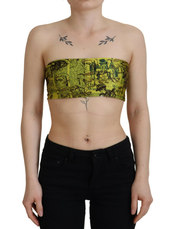 Tops & T-Shirts Chic Yellow Graphic Cropped Top 480,00 € 8058301885835 | Planet-Deluxe
