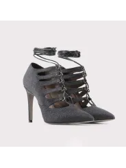 Glitzernde schwarze High Heels aus Italien