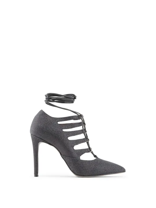 Glitzernde schwarze High Heels Made Italia