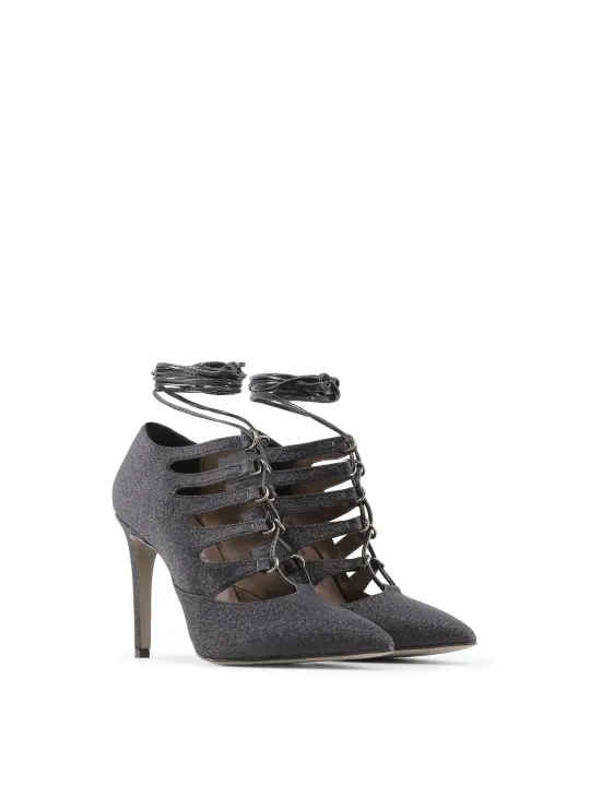 Glitzernde schwarze High Heels Made Italia