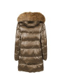Jackets & Coats Eco-Chic Brown Down Jacket with Faux Fur Hood 460,00 € 8060834802333 | Planet-Deluxe