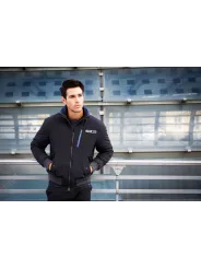 Schwarze Sparco Jacke mit blauem Reißverschluss