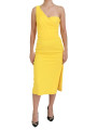Dresses Elegant Yellow One-Shoulder Midi Dress 4.790,00 € 8057155981861 | Planet-Deluxe