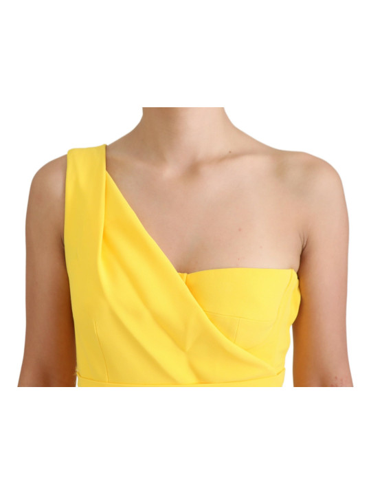 Dresses Elegant Yellow One-Shoulder Midi Dress 4.790,00 € 8057155981861 | Planet-Deluxe