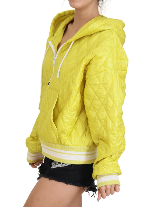 Jackets & Coats Elegant Yellow Hooded Jacket 4.540,00 € 8050249422400 | Planet-Deluxe