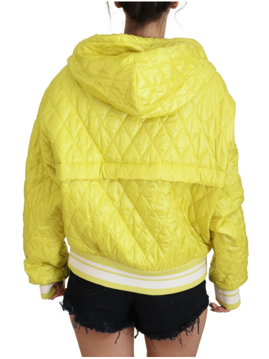 Jackets & Coats Elegant Yellow Hooded Jacket 4.540,00 € 8050249422400 | Planet-Deluxe