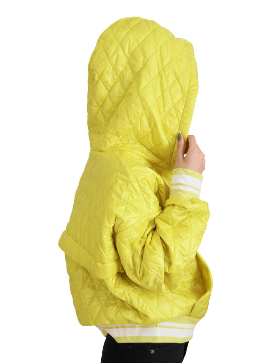 Jackets & Coats Elegant Yellow Hooded Jacket 4.540,00 € 8050249422400 | Planet-Deluxe