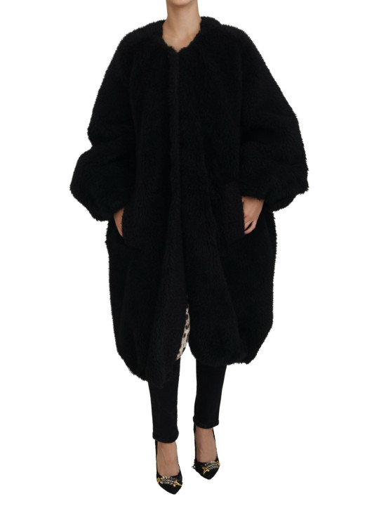 Jackets & Coats Elegant Black Cashmere Blend Overcoat Jacket 17.830,00 € 8057142082656 | Planet-Deluxe