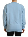 Sweaters Chic Light Blue Logo Embellished Sweater 520,00 € 8050246185681 | Planet-Deluxe