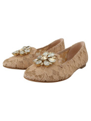 Flat Shoes Elegant Beige Lace Vally Flats with Crystal Accent 1.580,00 € 8058696052720 | Planet-Deluxe