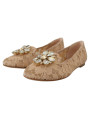 Flat Shoes Elegant Beige Lace Vally Flats with Crystal Accent 1.580,00 € 8058696052720 | Planet-Deluxe