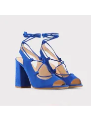 Elegante blaue High-Heel-Sandalette