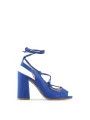 Blauer Wildleder-Riemchen-Sandal mit Absatz