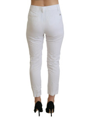 Jeans & Pants Elegant High Waist Tapered White Pants 480,00 € 2000000798424 | Planet-Deluxe