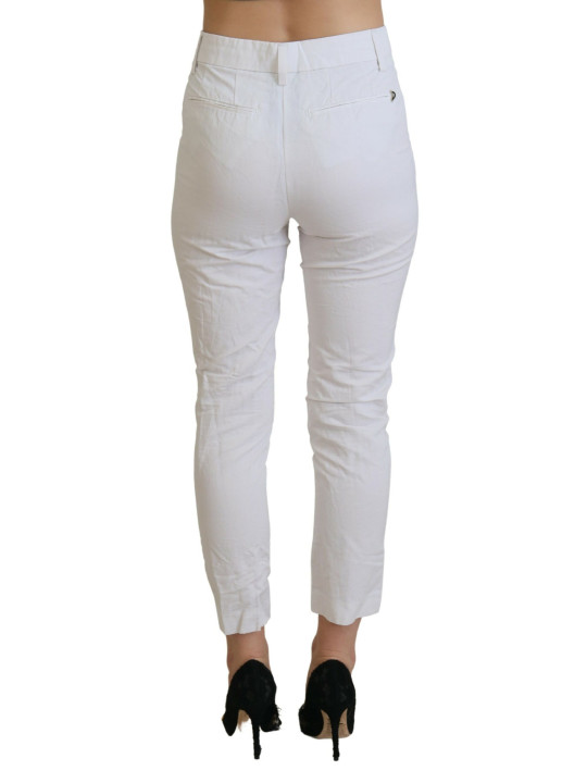 Jeans & Pants Elegant High Waist Tapered White Pants 480,00 € 2000000798424 | Planet-Deluxe