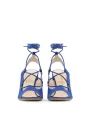 Blauer Wildledersandal mit Blockabsatz