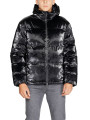 Schwarze glänzende EA7 Pufferjacke