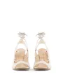 Beige weiße Riemchensandalen Made in Italia