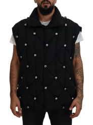 Jackets Elegant Black Sleeveless Vest Jacket 6.860,00 € 8057142455047 | Planet-Deluxe