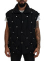 Jackets Elegant Black Sleeveless Vest Jacket 6.860,00 € 8057142455047 | Planet-Deluxe