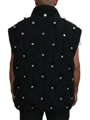 Jackets Elegant Black Sleeveless Vest Jacket 6.860,00 € 8057142455047 | Planet-Deluxe