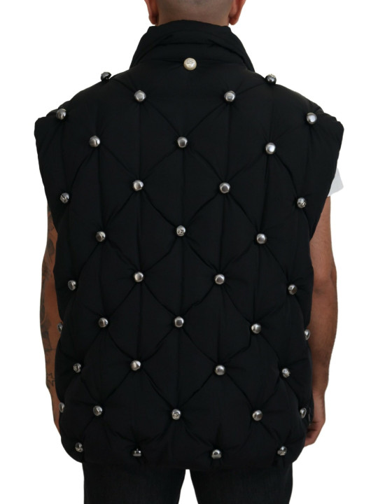 Jackets Elegant Black Sleeveless Vest Jacket 6.860,00 € 8057142455047 | Planet-Deluxe