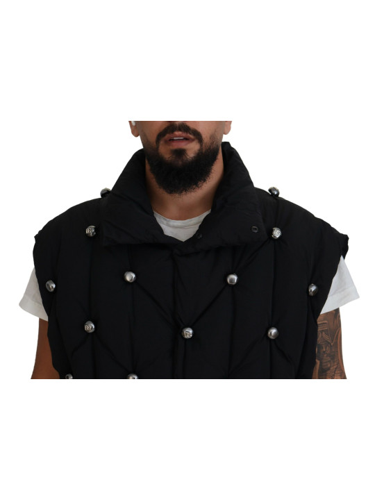 Jackets Elegant Black Sleeveless Vest Jacket 6.860,00 € 8057142455047 | Planet-Deluxe