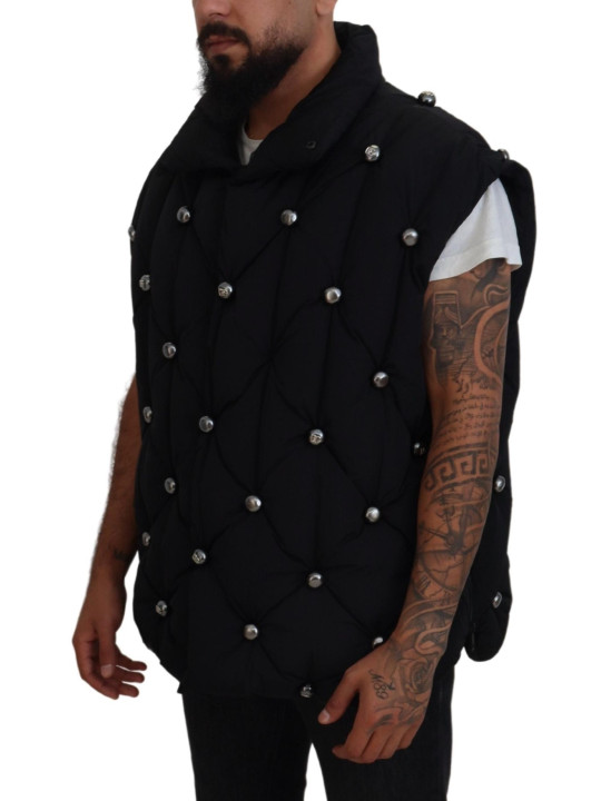 Jackets Elegant Black Sleeveless Vest Jacket 6.860,00 € 8057142455047 | Planet-Deluxe