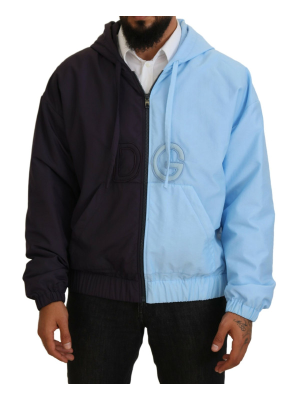 Jackets Elegant Hooded Blue Jacket - Full Zipper Closure 5.470,00 € 8057142078970 | Planet-Deluxe