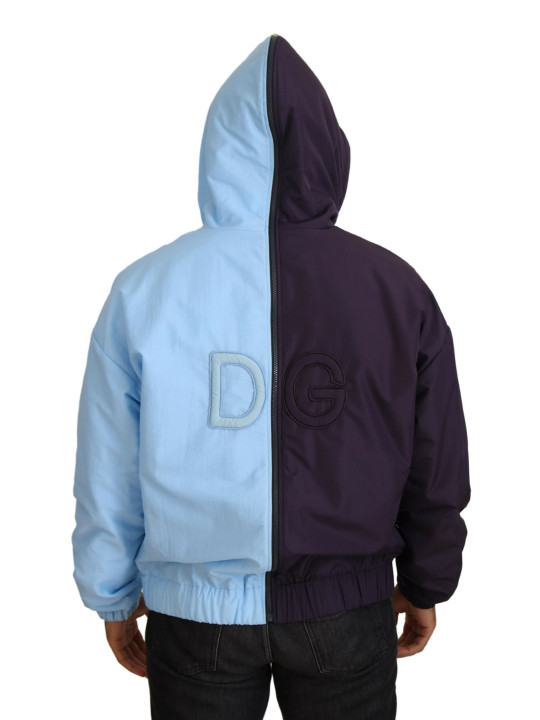 Jackets Elegant Hooded Blue Jacket - Full Zipper Closure 5.470,00 € 8057142078970 | Planet-Deluxe