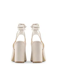 Beige Sandalette mit Blockabsatz Made Italia