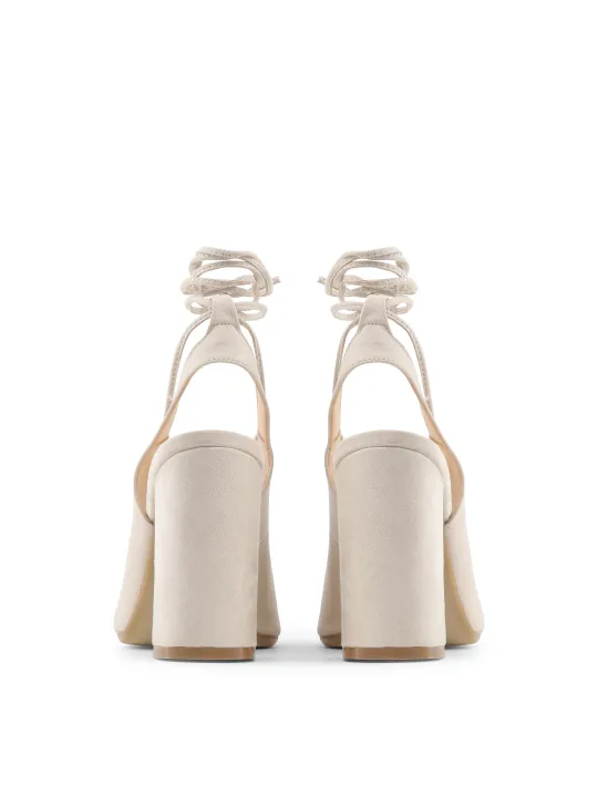 Beige Sandalette mit Blockabsatz Made Italia