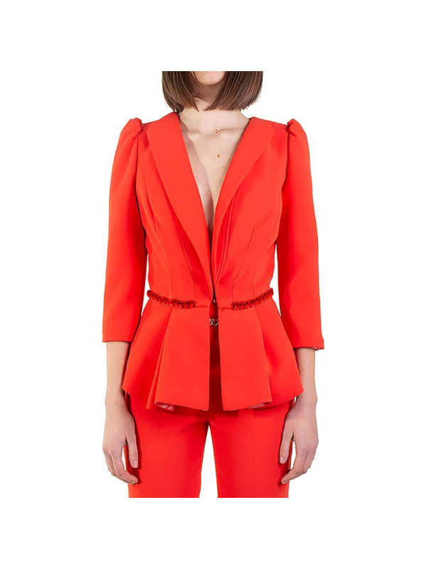 Suits & Blazers Chic Crepe Chain-Waist Jacket in Pink 800,00 € 8050246663295 | Planet-Deluxe
