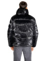 Schwarze EA7 Pufferjacke mit Logo