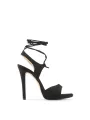 Schwarze Leder High Heel Sandalette