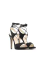 Schwarze Plateau Sandalette mit Riemchen