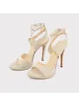Beige Braun High-Heel Sandalette Italien
