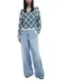 "Desigual Pullover im Sale | Desigual Damenpullover Weiß Geometrisch 25SWJF25 online kaufen"|Planet-Deluxe
