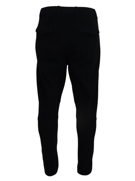 Jeans & Pants Elegant Black Tapered Wool Trousers 1.680,00 € 8034064962747 | Planet-Deluxe