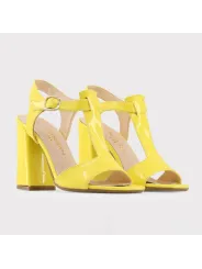 Gelbe High-Heel Sandalette aus Italien