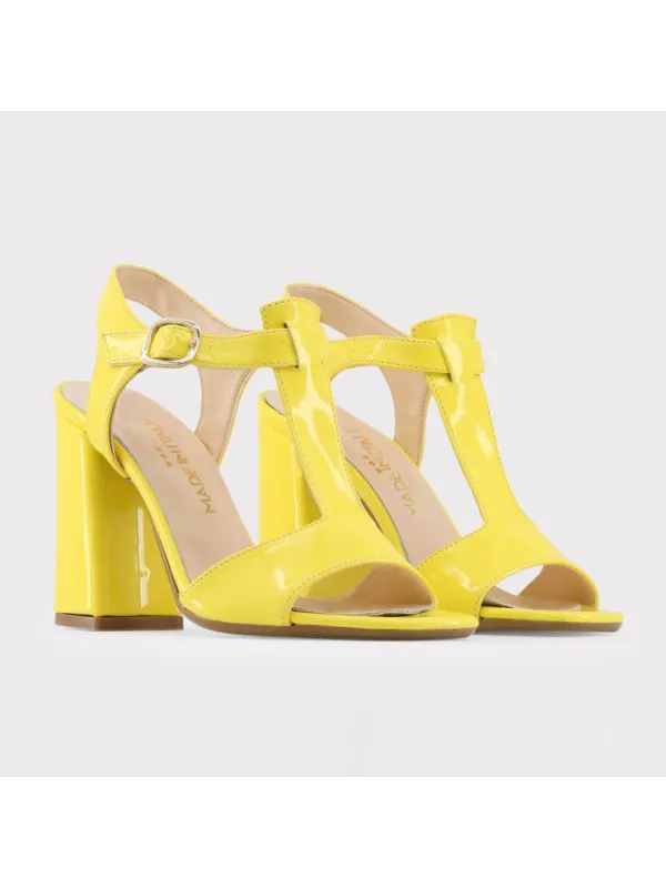 Gelbe High-Heel Sandalette aus Italien Gelbe High-Heel Sandalette aus Italien