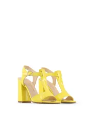 Gelbe Damen Sandalette mit Absatz