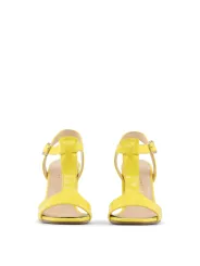 Gelbe Italienische Damensandalen mit Riemchen