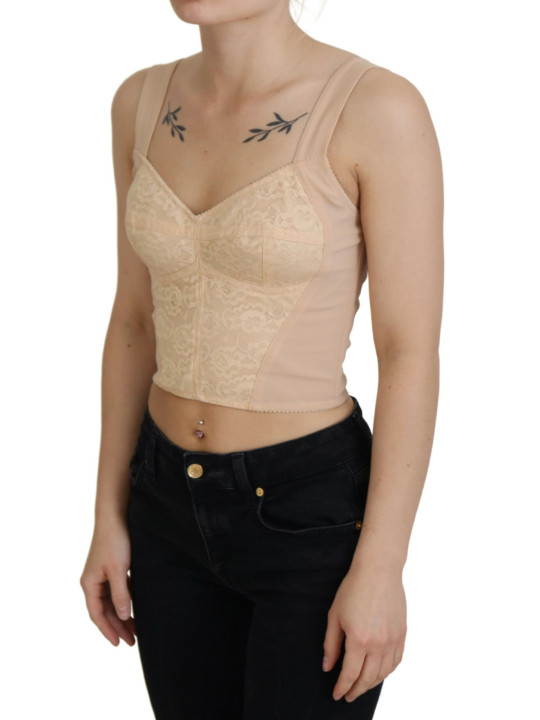 Tops & T-Shirts Elegant Beige Bustier Corset Top 1.260,00 € 8054319560290 | Planet-Deluxe