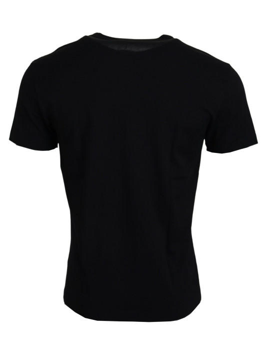 T-Shirts Chic Black Cotton Tee for the Modern Man 970,00 € 8050249421106 | Planet-Deluxe