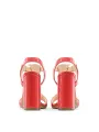 Korallenfarbene High-Heel Sandalette aus Italien